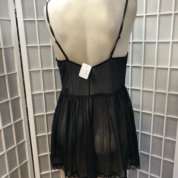 Adore Me,Woman, 2 Babydolls, Black, Size L,deep v neckline, Cotton-Polyester.! - Picture 3 of 9